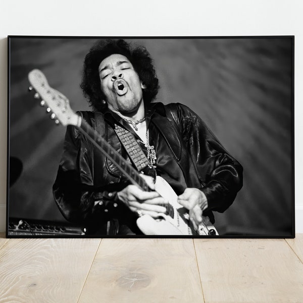 Jimi Hendrix Poster, guitare, musique, rock, rock and roll, imprimé jimi hendrix, rock classique, art mural, affiche, impression, vintage, cadeau, guitariste,