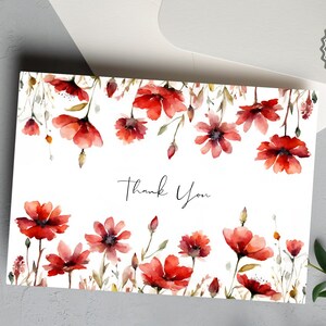 Printable Thank You Card Floral Thank You Card Flower Thank You Card Print at Home Thanks Card Thank You Card Digital Download