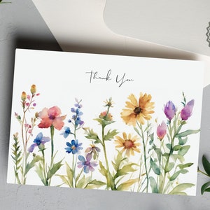 Printable Thank You Card Floral Thank You Card Flower Thank You Card Print at Home Thanks Card Thank You Card Digital Download