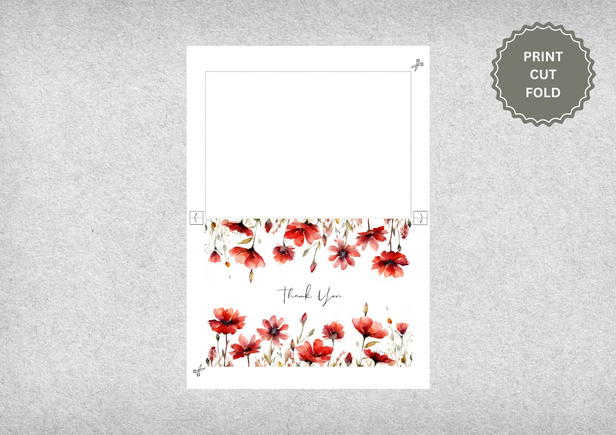 Printable Thank You Card Floral Thank You Card Flower Thank You Card ...