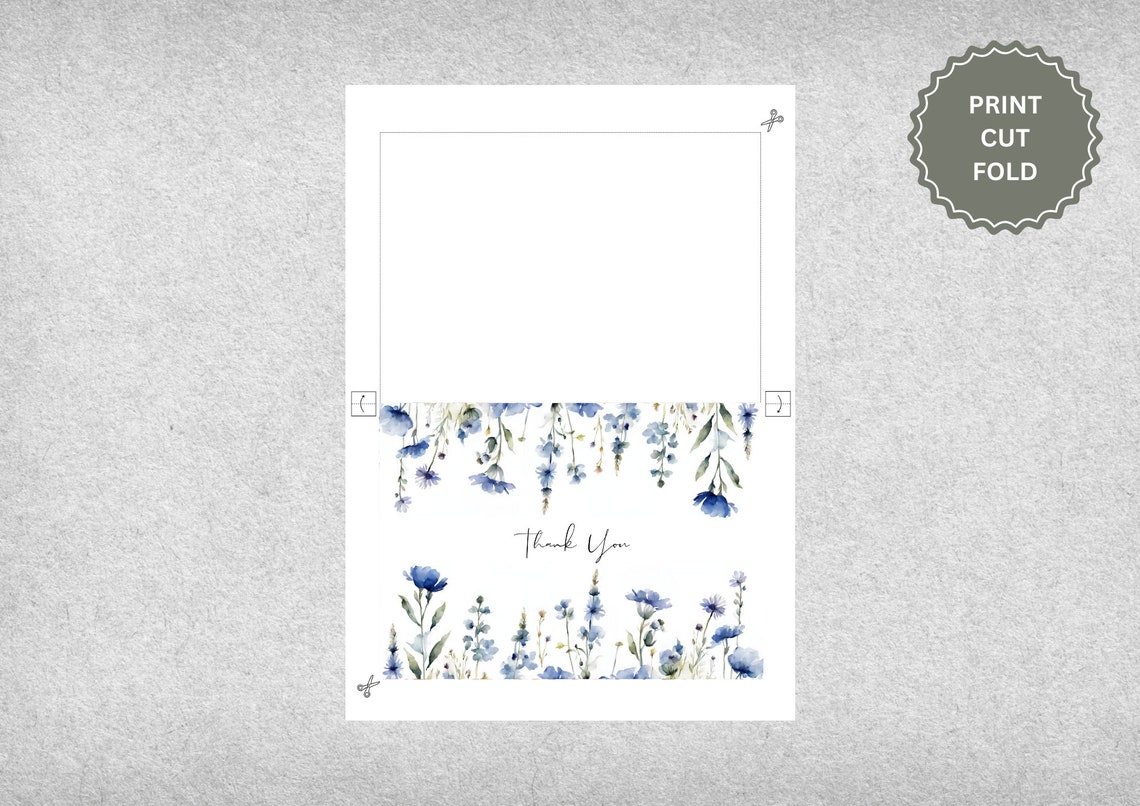 Printable Thank You Card Floral Thank You Card Flower Thank You Card ...