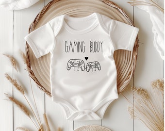 Baby / Baby Body / Personalisiert / Geschenk / Geburt / Geburtstag / mit Motiv / Name / Body / Schwangerschaft / Gaming / Buddy