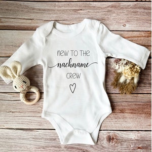 Baby / Baby Body / Personalized / Gift / Birth / Birthday / with Motif / Name / Body New to The Crew / Announce Pregnancy