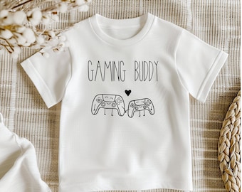 Baby / Baby T-shirt / Personalized / Gift / Birth / Birthday / with motif / Name / Announce pregnancy / Gaming / Buddy