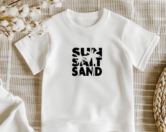 Baby / Baby T-shirt / Personalized / Gift / Birth / Birthday / with motif / Name / Announce pregnancy / Beach / Surf