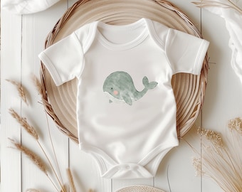 Baby / Baby Body / Personalized / Gift / Birth / Birthday / with motif / Name / Body / Beach / Surf / Surfer / Whale