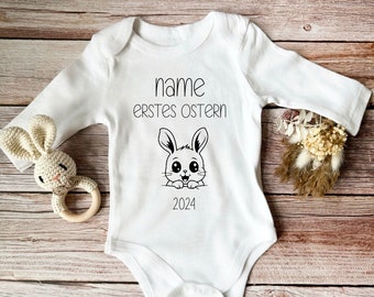 Baby / Baby Body / Personalisiert / Geschenk / Geburt / Geburtstag / Name / Body mit Wunschtext / Schwangerschaft / erstes Ostern / Hase