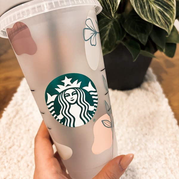 Starbucks Cup | flower  | aesthetic   | Cold Cup | 700ml