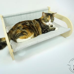 Cat bed, Modern elevated Cat and small dog bed, Stylish Minimalist Pet Furniture, Natural Wood Small Pet Chair, Cat gift,