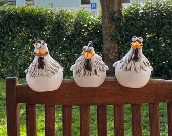 Hühner Deko Garten, Zaunhocker, Gartendekoration, Ornamente, Huhn Figur Garten, Hennen Ornament, Frühlingsdeko, Garten Skulptur, Statue