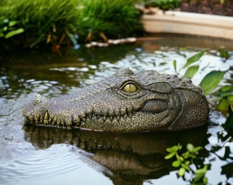 Krokodilkopf auf Wasser, schwimmende Tierornamente, Krokodil Attrappe, Teich Dekoration, Schwimmendes Krokodil, Alligator Kopf, Garten Deko