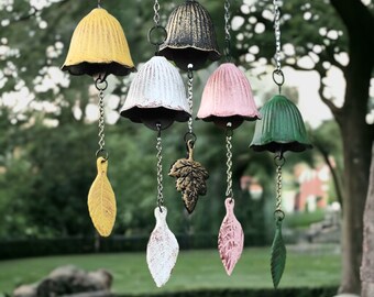 Bell Wind Chime Decoración del jardín, Campana de viento de hierro fundido, Adorno vintage hecho a mano, Adorno de timbre, Decoración del jardín, Campana de viento, Decoración del hogar