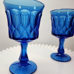Vintage Noritake Perspective Blue Wine/Water Glasses