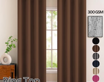 THERMAL INSULATED Blackout Curtains Premium Quality 300 GSM Ready Made Eyelet Ring Top Energy Save Curtains Drapes for Bedroom Dining & Kids
