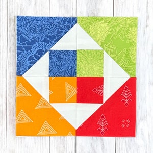 FPP Block Pattern + Foundation Paper Piece Block Pattern + FPP Quilt Pattern + 7 Sizes + Mini Quilt + Scrap Quilt + Fabric Scrap Pattern