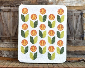 Summer Flower Quilt Kit + Art Gallery Quilt Kit + Grow and Harvest Quilt Kit + Flower Quilt Kit + Throw Quilt Kit + Green and Orange