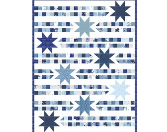 Blue Star Quilt Kit + Throw Quilt Kit + Art Gallery Fabrics Quilt Kit + True Blue Quilt Kit + Scrappy Quilt Kit + Blue and White Quilt Kit
