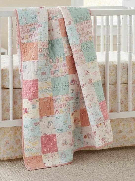 LOT De 24 Carrés De Couvre-lit Chenille Vintage - 6 Pouces Patchwork Coton