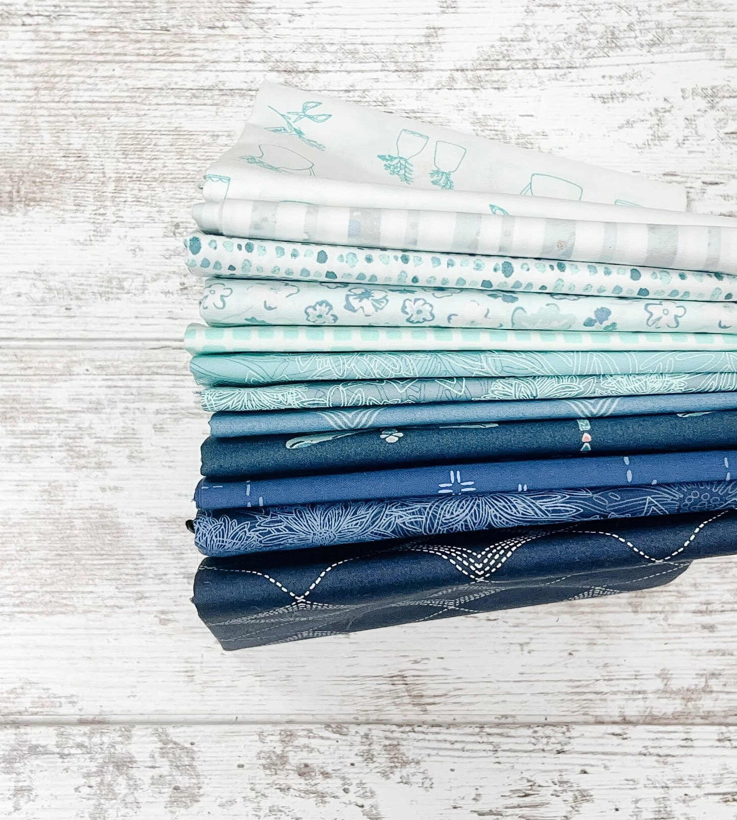 Art Gallery Curated Fat Quarter Bundle 12 Fat Quarters Blue Fat Quarter