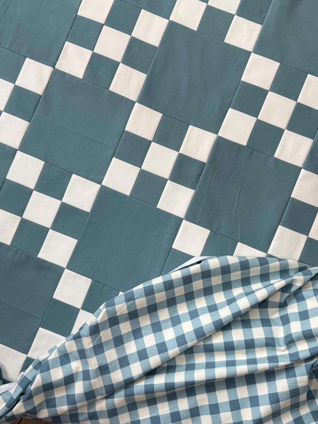 PRECUT Flannel Throw Size Irish Chain Quilt Kit / Pattern Sold ...