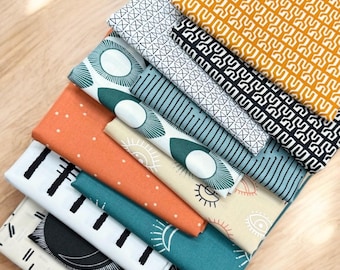 Luna and Laurel Fabric Bundle + 11 Fabrics + Modern Celestial Fabric + Moon Fabric + Art Gallery Fabrics Clearance Fabric Bundle + Quilting