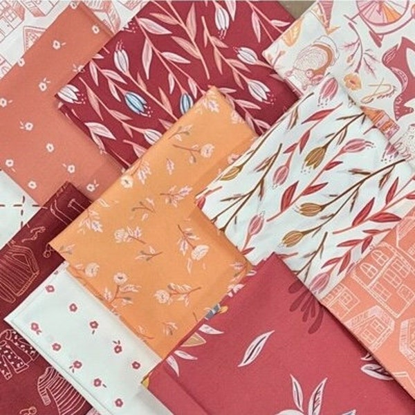 SALE Art Gallery Fabric Bundle + Fat Quarter + Half Yard + Yardage + Fabric Destash + Cinnamon and Peach + Quilting Cotton Sale