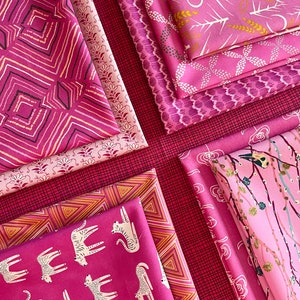 SALE Art Gallery Purple Pink Fabric Bundle + 10 Fabrics + Pink Fat Quarter + Half Yard + Full Yard + All Pink Fabric Bundle
