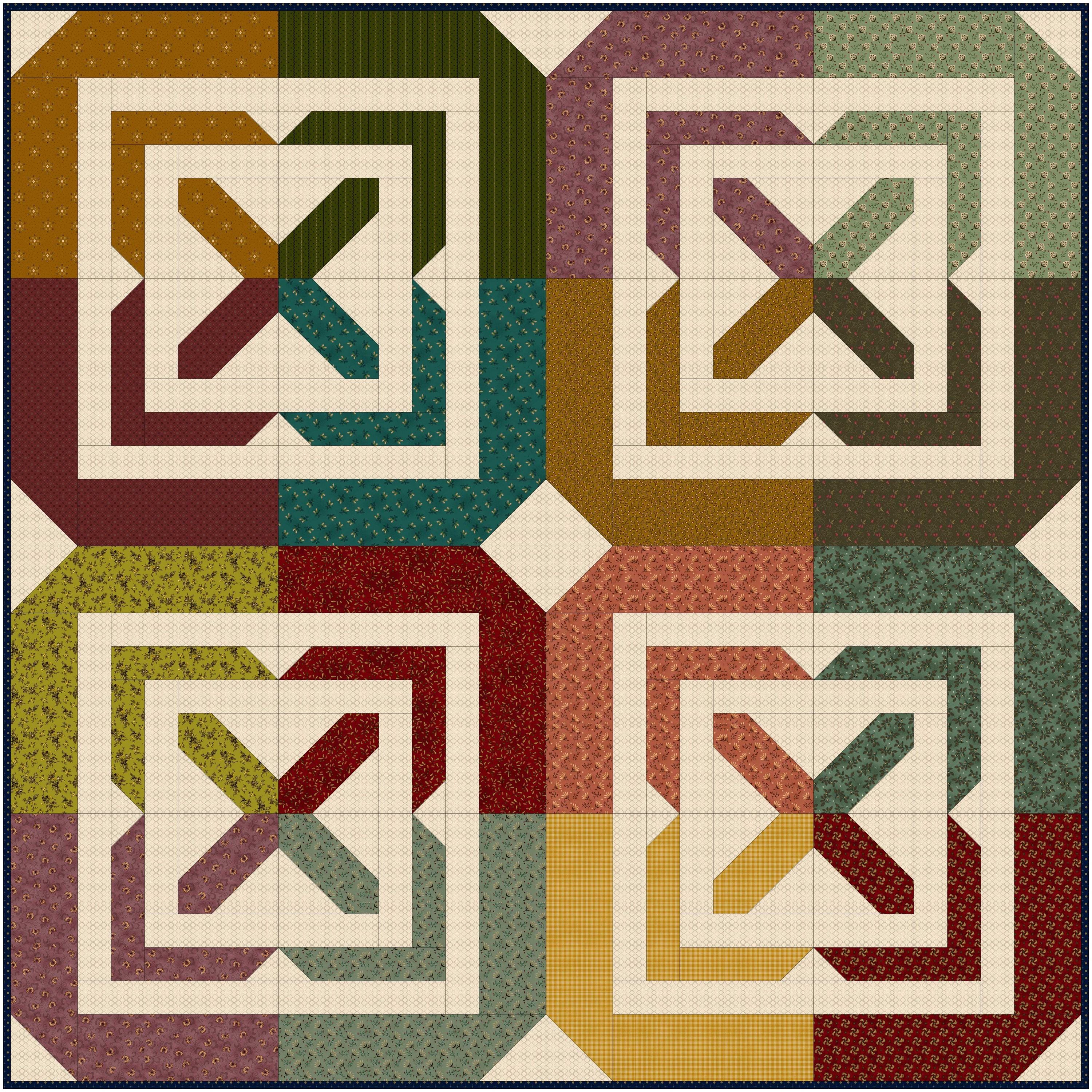 FPP Block Pattern + Foundation Paper Piece Block Pattern + 7 Sizes ...