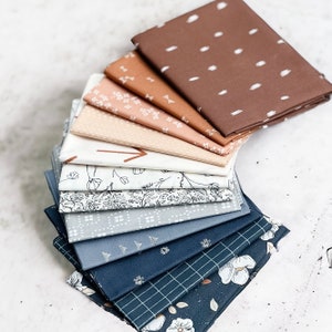 Boys Fat Quarter Bundle + 12 Fat Quarters + Blue and Brown Fabric Bundle + Patchwork Fabric Bundle + Baby Boy Quilting Fabric Bundle