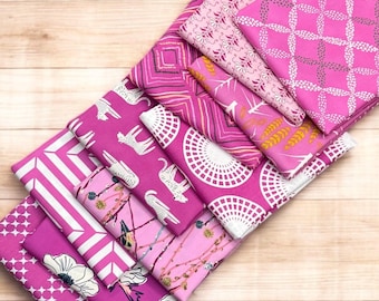 SALE Art Gallery Purple Pink Fabric Bundle + 10 Fabrics + Pink Fat Quarter + Half Yard + Full Yard + All Pink Fabric Bundle