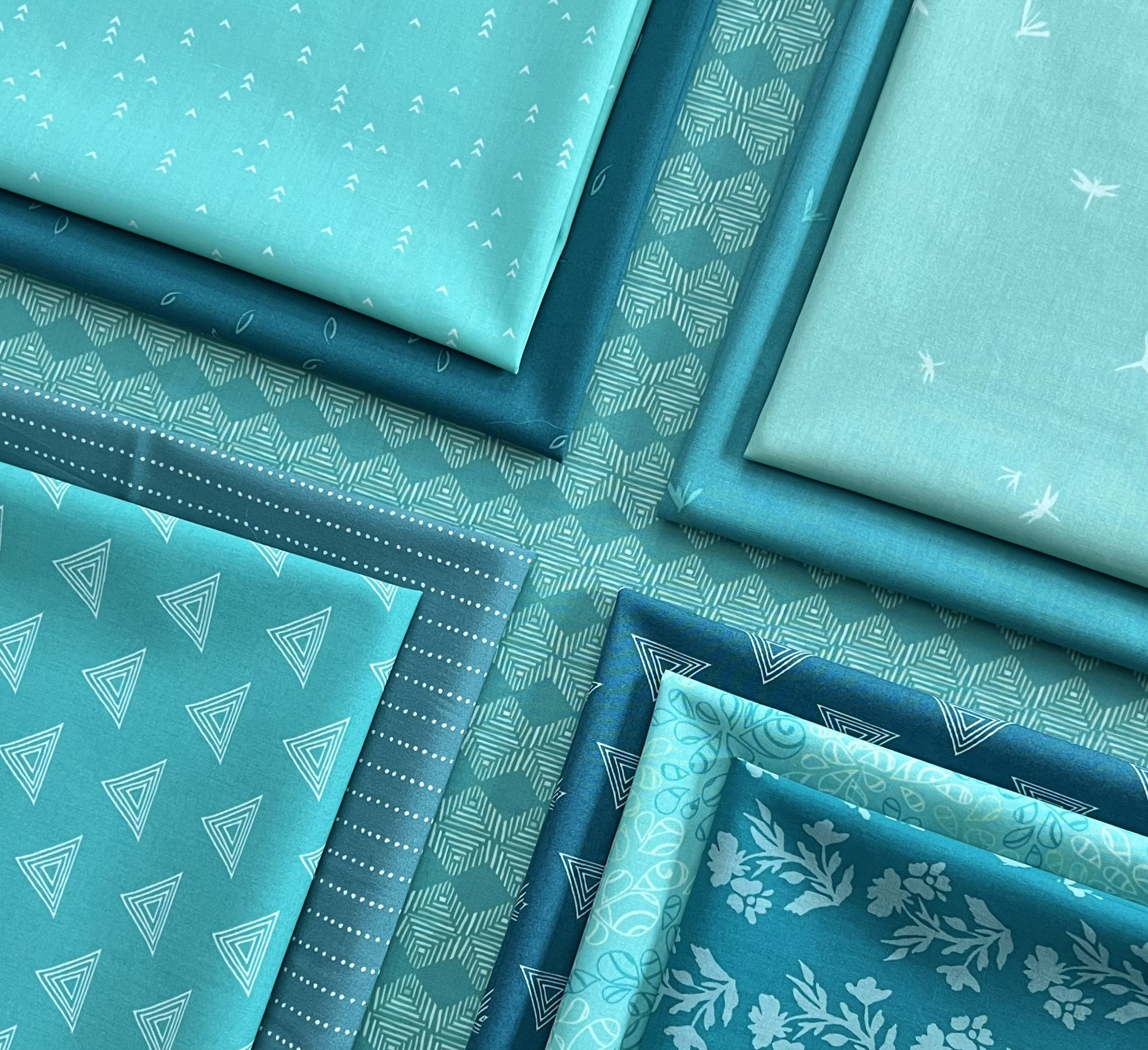 Scrappy Quilt Kit Teal Quilt Kit Scrap Quilt Kit Throw Quilt Kit Art
