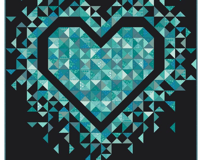 PRECUT Exploding Heart Quilt Kit + Ready to Sew + Precut Scrappy Quilt ...