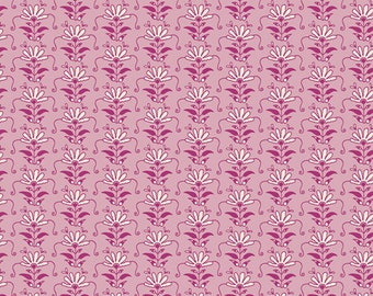 May include: A seamless pattern featuring a repeating design of pink flowers with white centers on a light pink background.