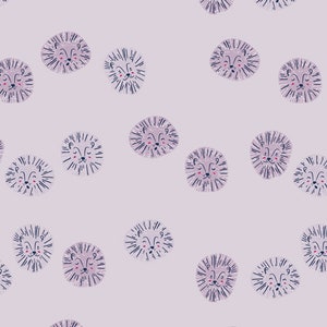 SALE Art Gallery Lush Lions Lilac Fabric By The Yard + Pastel Spring Collection + Art Gallery Clearance Fabric + Quilting Cotton Sale