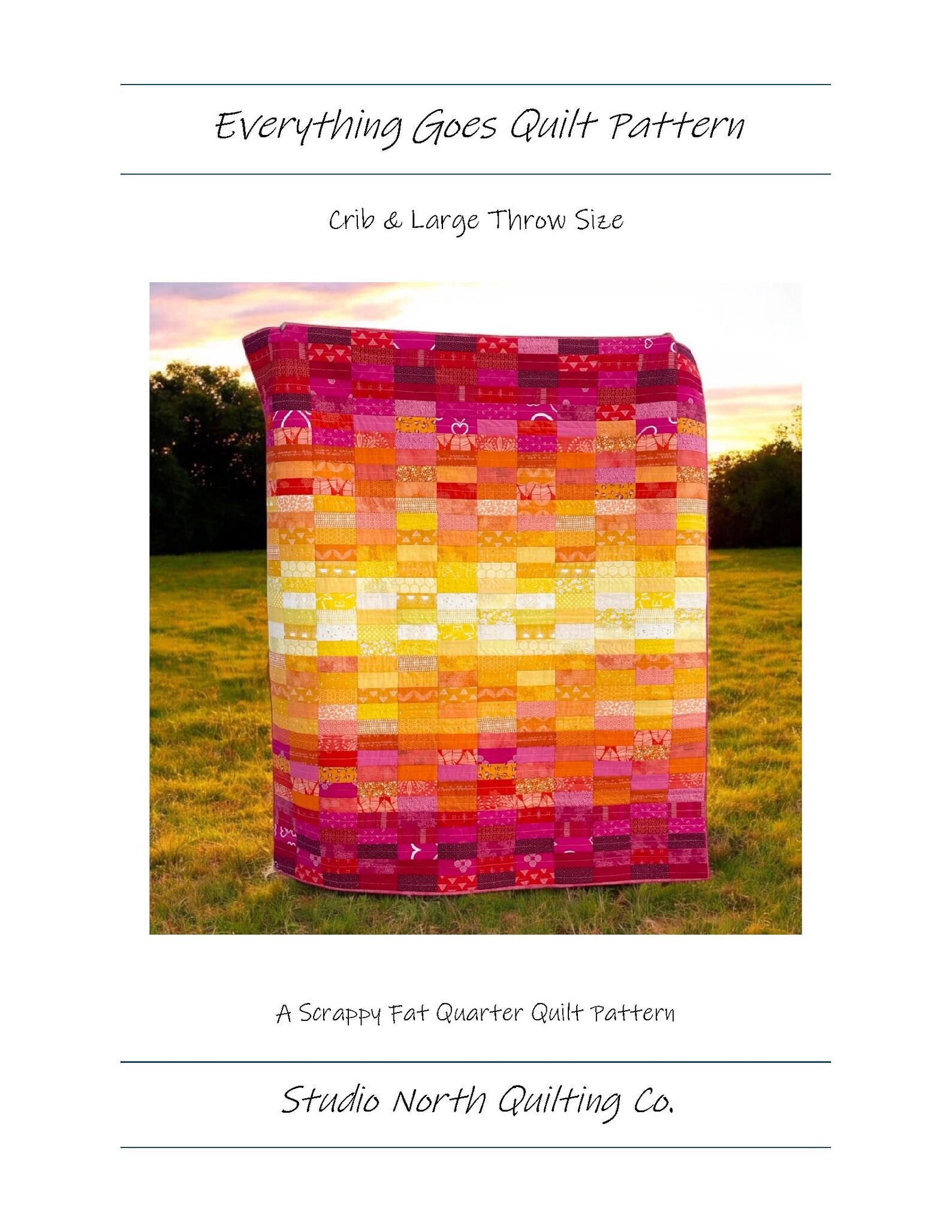 Digital + Scrappy Fat Quarter Quilt Pattern + Crib and Large Throw Size ...