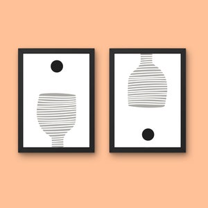 Modern Wall Art Decor, Minimalistic Digital Print, Abstract Painting Print, Customizable Size, Relaxing Colors