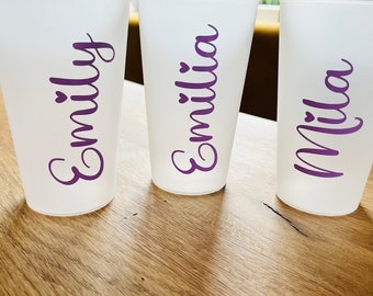 Trinkbecher/Becher mit Namen/Mehrwegbecher/Becher JGA/ Trinkbecher mit Name Jungesellenabschied / Hochzeit / Partybecher
