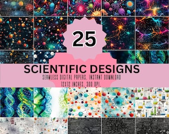 Scientific designs seamless pattern,unique digital papers,neuron patterns,300 dpi PNG,12x12in digital paper,instant download,commercial use