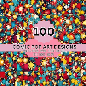 Comic Pop Art digital paper,comic art wallpaper,comic art pattern,comic digital, comic pop art, comic speech bubbles, speech bubble bundle,