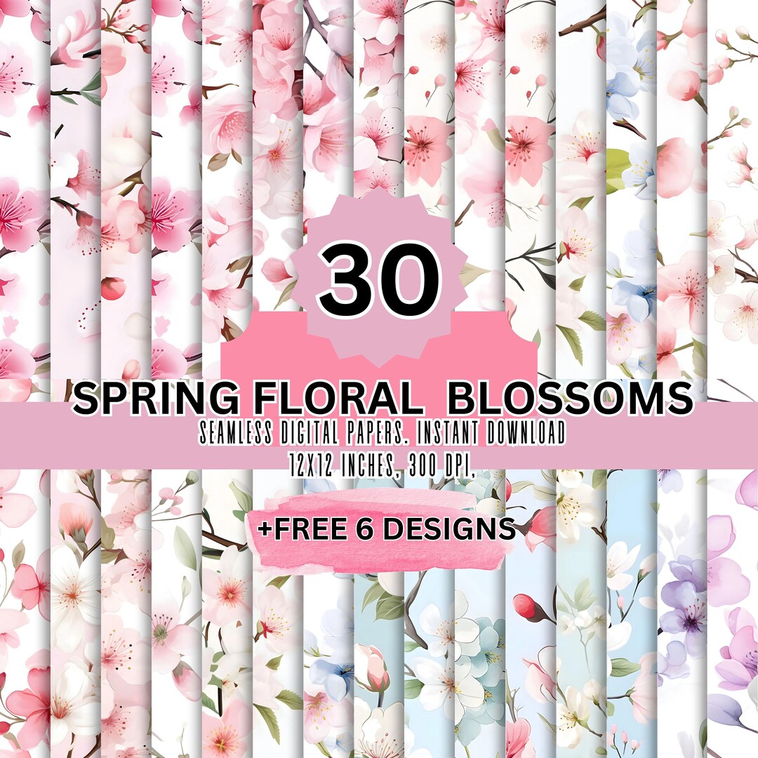 Seamless Cherry Blossom Patterns,spring Floral Blossoms,spring Flower ...