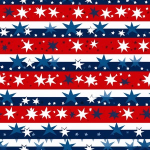4th of July Stars and Stripes Seamless Pattern (JPG Download)