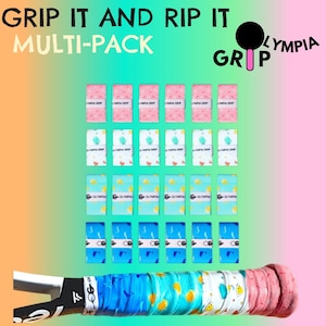 Olympia Grip mix Mulitpack - Temporada Longa. Overgrip e Fita de Raquete de Tênis Personalizados, Aderentes e Antiderrapantes - OLYMPIA GRIP (24 Grips)