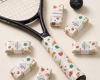 Fruity Tennis Overgrip | Novelty Padel Grip Tape Gift – Fun Anti-Slip Racket Grip for Tennis, Badminton & Squash (6 Grips)