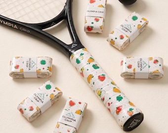 Fruity Tennis Overgrip | Novelty Padel Grip Tape Gift – Fun Anti-Slip Racket Grip for Tennis, Badminton & Squash (6 Grips)
