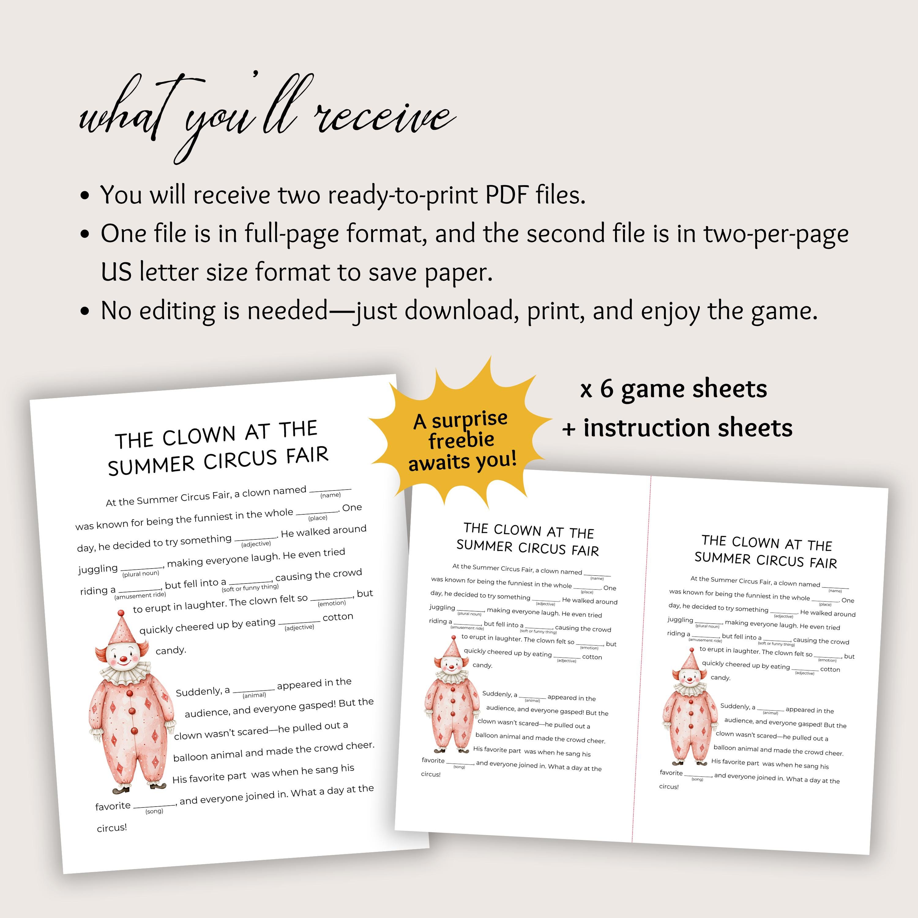 6 Summer Mad Libs, Printable Summer Game for Kids & Adults, Classroom ...