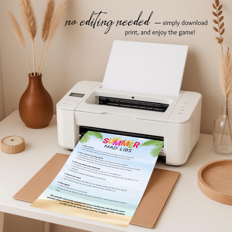 6 Summer Mad Libs, Printable Summer Game for Kids & Adults, Classroom ...