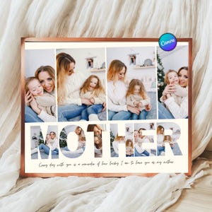 Plantilla personalizable para collage de fotos de mamá, collage personalizado, regalos para ella, Día de la Madre, collage personalizado