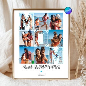 Plantilla personalizable para collage de fotos de mamá, collage personalizado, regalos para ella, Día de la Madre, collage personalizado, tarjetas para mamá