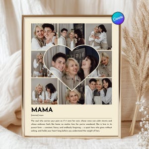 Anpassbare Mama Definition Foto Collagen Vorlagen, bearbeitbare Mama Definition Foto Collagen, Geschenke für Sie, Muttertagskarten, Mama Foto