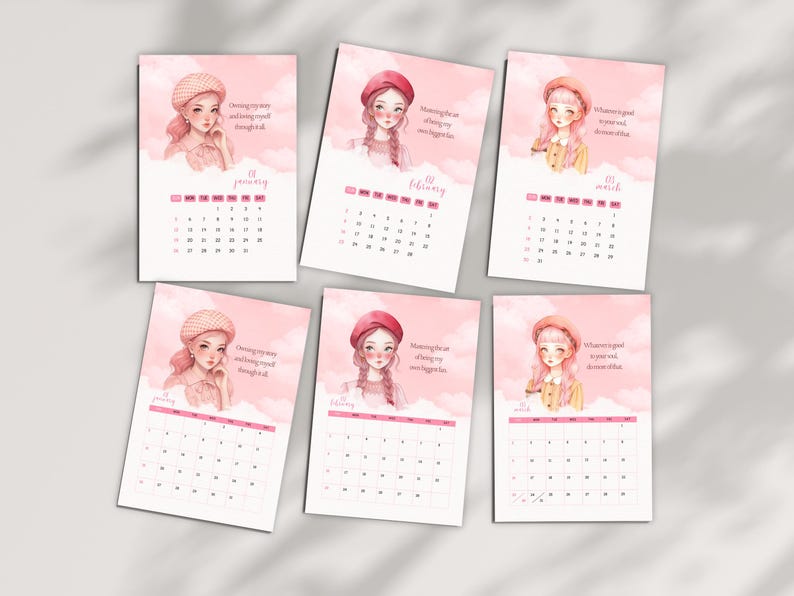 2025 Illustrated Kawaii Calendar Printable Aesthetic 2025 Calendar 2025 ...